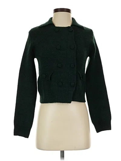 Pre-owned Mng Cardigan Sweater In Green