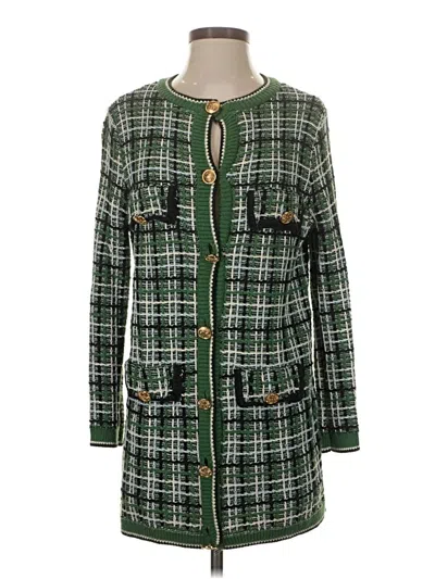 Pre-owned Mng Cardigan Sweater In Green
