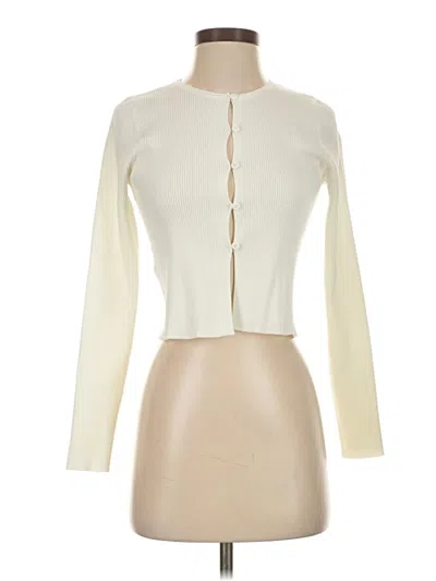 Pre-owned Mng Cardigan Sweater In White
