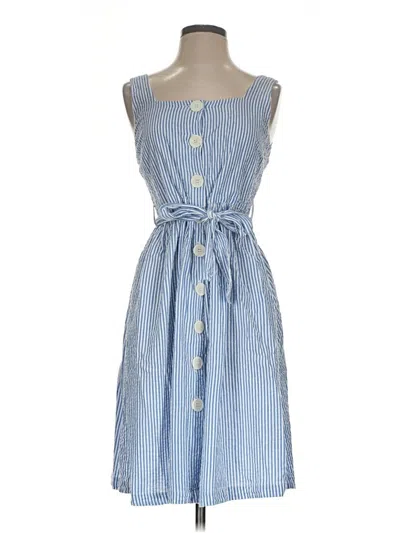 Pre-owned Mng Casual Dress In Blue