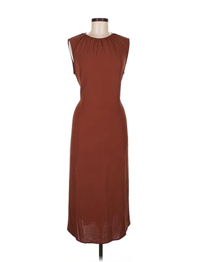 Pre-owned Mng Casual Dress In Brown