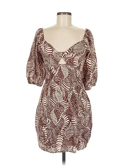 Pre-owned Mng Casual Dress In Brown