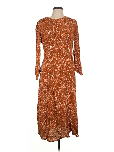 Pre-owned Mng Casual Dress In Brown