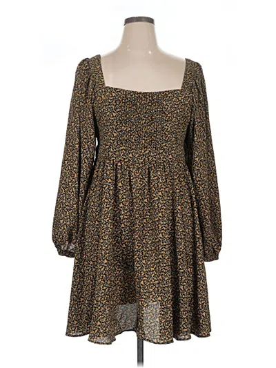 Pre-owned Mng Casual Dress In Brown
