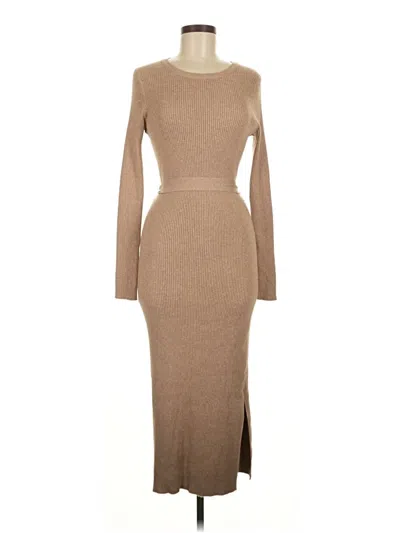 Pre-owned Mng Casual Dress In Brown