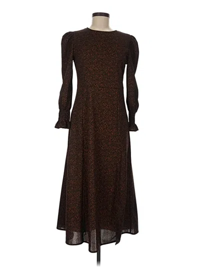Pre-owned Mng Casual Dress In Brown
