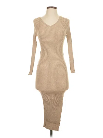 Pre-owned Mng Casual Dress In Brown