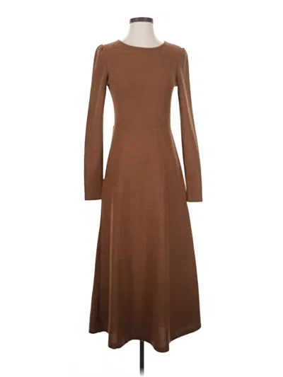 Pre-owned Mng Casual Dress In Brown