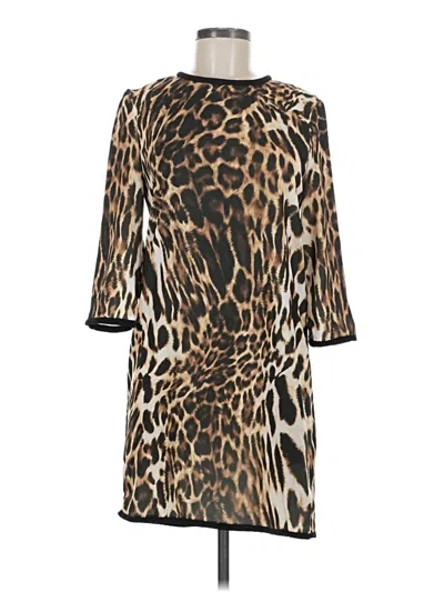 Pre-owned Mng Casual Dress In Brown