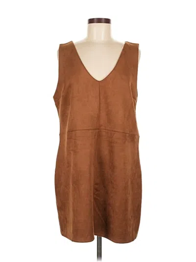 Pre-owned Mng Casual Dress In Brown