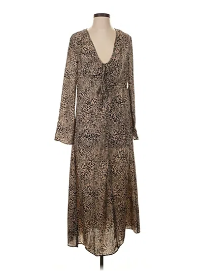 Pre-owned Mng Casual Dress In Brown
