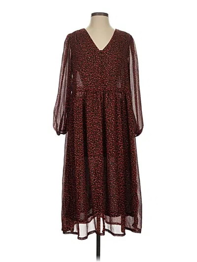 Pre-owned Mng Casual Dress In Brown