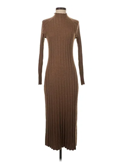Pre-owned Mng Casual Dress In Brown