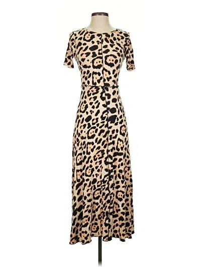 Pre-owned Mng Casual Dress In Brown