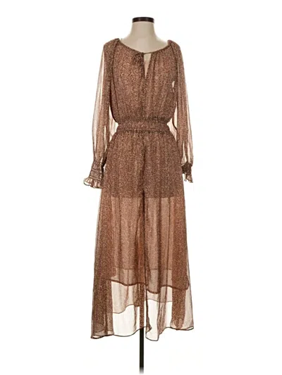 Pre-owned Mng Casual Dress In Brown