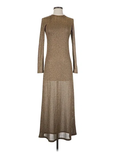 Pre-owned Mng Casual Dress In Brown