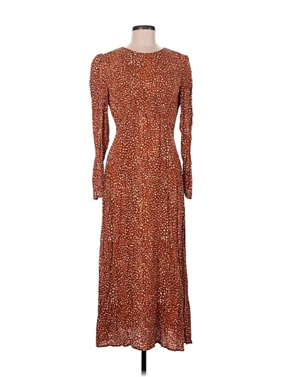 Pre-owned Mng Casual Dress In Brown