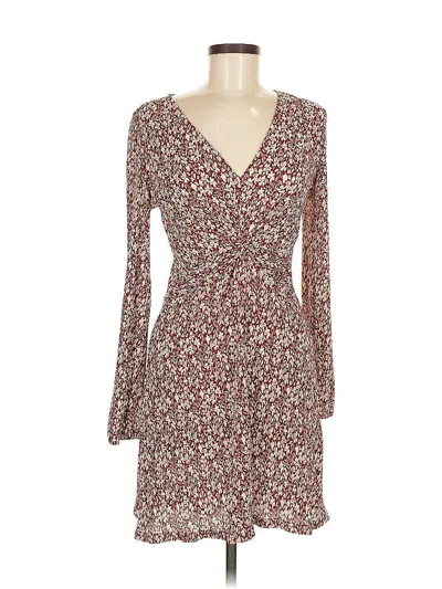 Pre-owned Mng Casual Dress In Burgundy