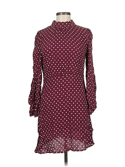 Pre-owned Mng Casual Dress In Burgundy