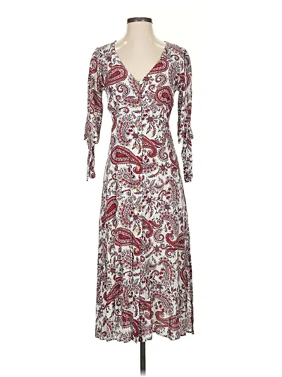 Pre-owned Mng Casual Dress In Burgundy