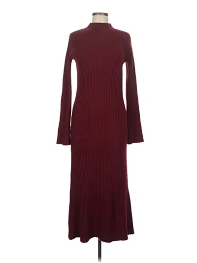 Pre-owned Mng Casual Dress In Burgundy