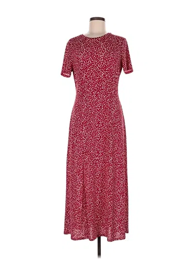 Pre-owned Mng Casual Dress In Burgundy