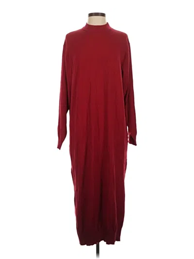 Pre-owned Mng Casual Dress In Burgundy