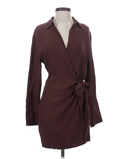 Pre-owned Mng Casual Dress In Burgundy