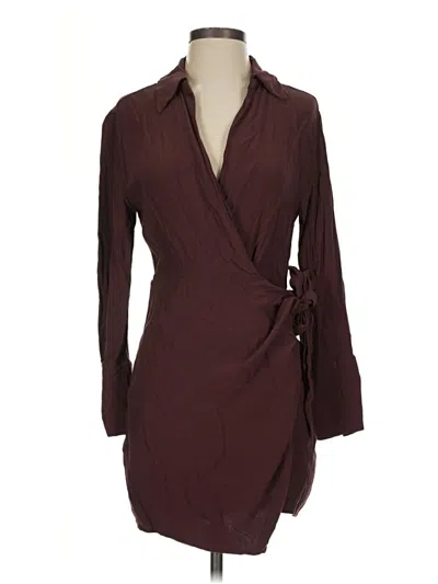 Pre-owned Mng Casual Dress In Burgundy
