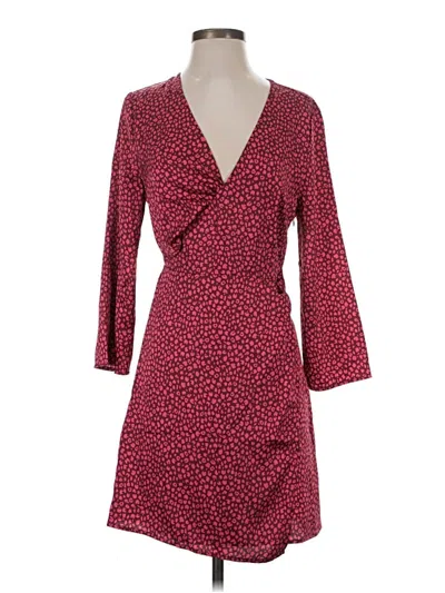 Pre-owned Mng Casual Dress In Burgundy