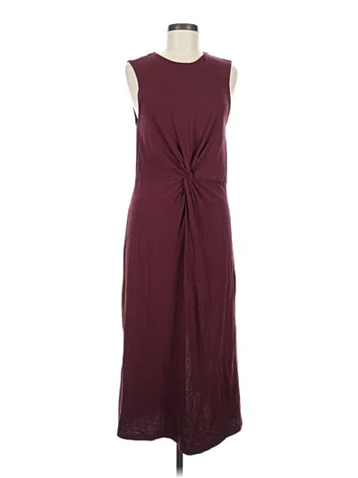 Pre-owned Mng Casual Dress In Burgundy