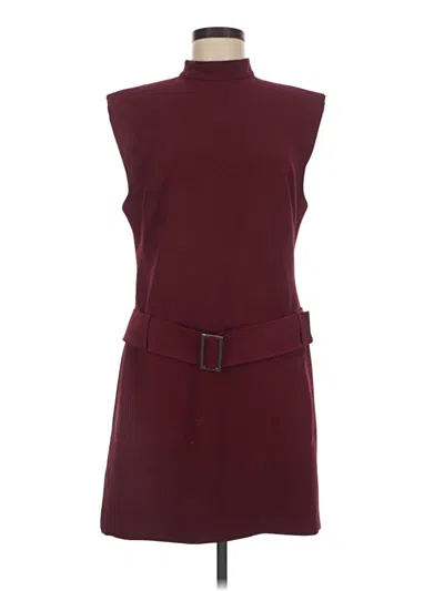 Pre-owned Mng Casual Dress In Burgundy