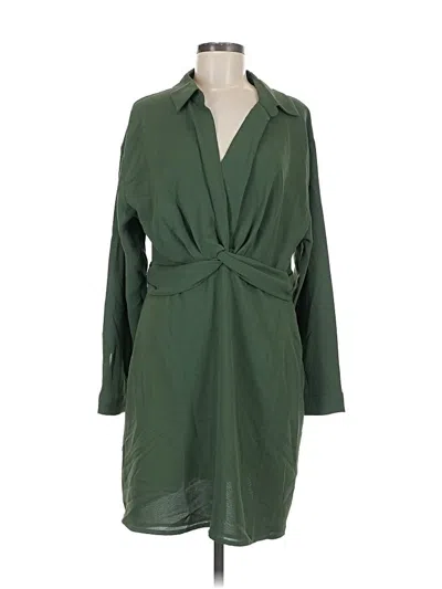 Pre-owned Mng Casual Dress In Green