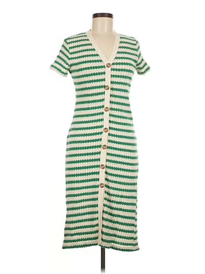 Pre-owned Mng Casual Dress In Green