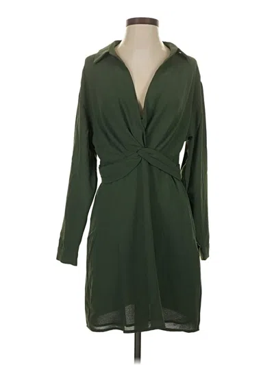 Pre-owned Mng Casual Dress In Green