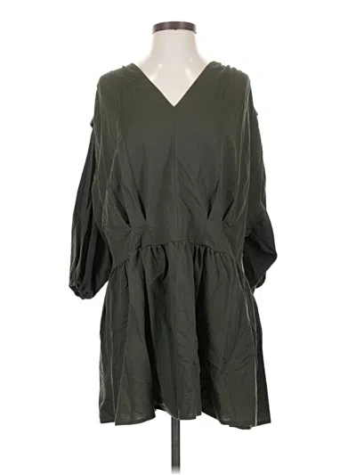 Pre-owned Mng Casual Dress In Green
