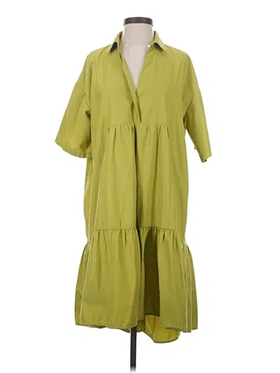 Pre-owned Mng Casual Dress In Green