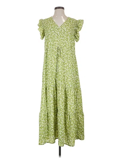 Pre-owned Mng Casual Dress In Green