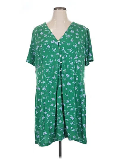 Pre-owned Mng Casual Dress In Green