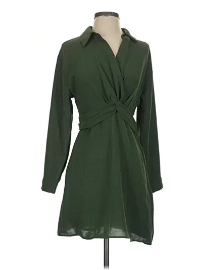 Pre-owned Mng Casual Dress In Green