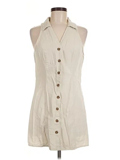 Pre-owned Mng Casual Dress In Ivory
