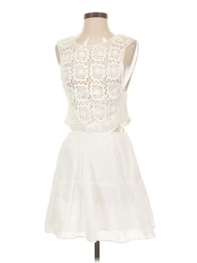 Pre-owned Mng Casual Dress In Ivory