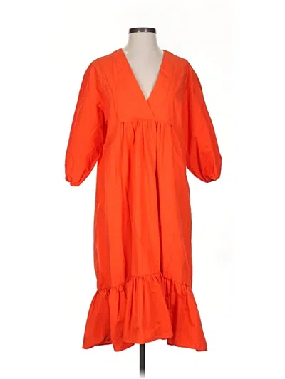 Pre-owned Mng Casual Dress In Orange