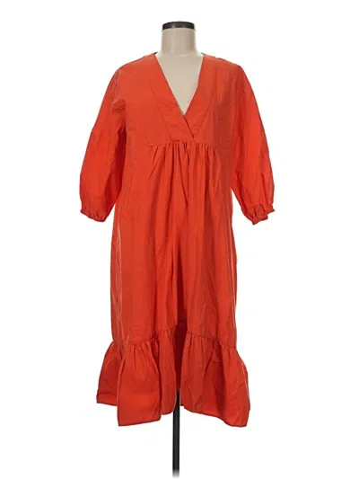 Pre-owned Mng Casual Dress In Orange