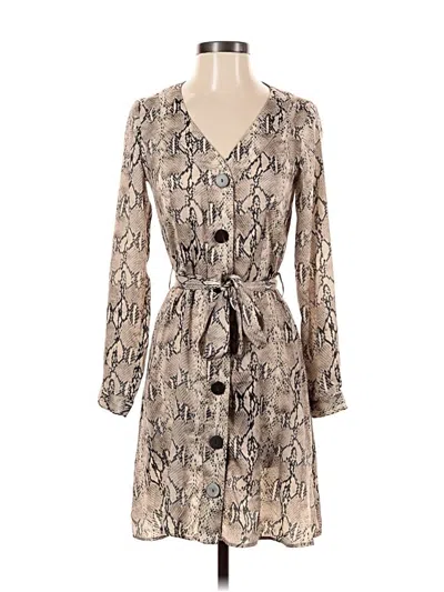 Pre-owned Mng Casual Dress In Tan