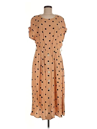 Pre-owned Mng Casual Dress In Tan