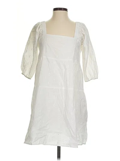 Pre-owned Mng Casual Dress In White