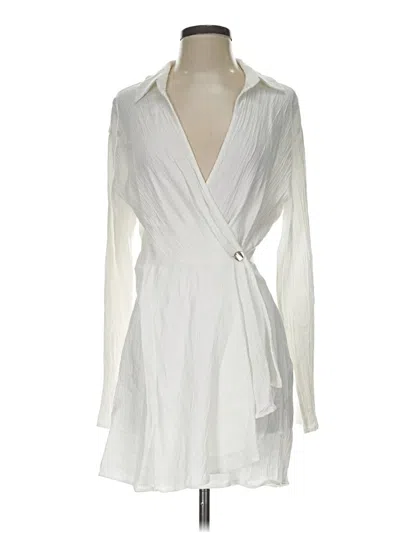 Pre-owned Mng Casual Dress In White
