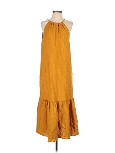 Pre-owned Mng Casual Dress In Yellow