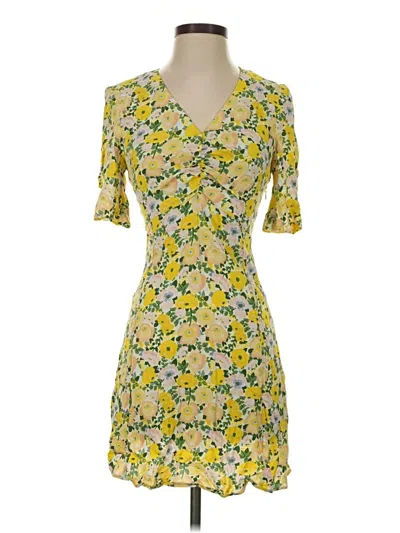 Pre-owned Mng Casual Dress In Yellow